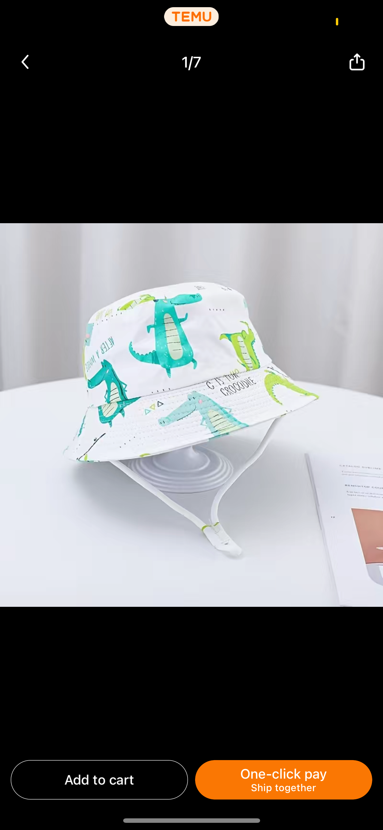 Kids alligator bucket hat