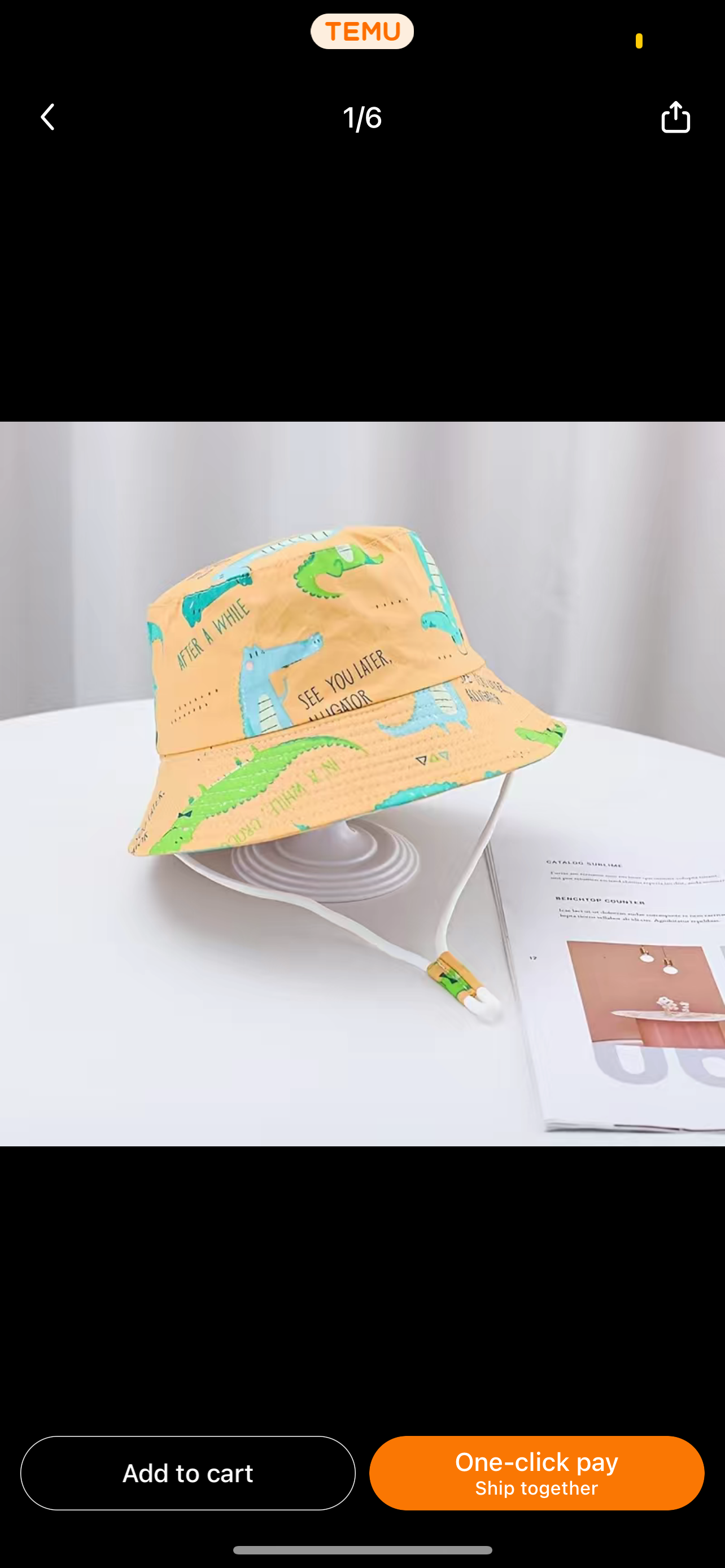 Kids alligator bucket hat