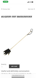 Gator foot back scratcher