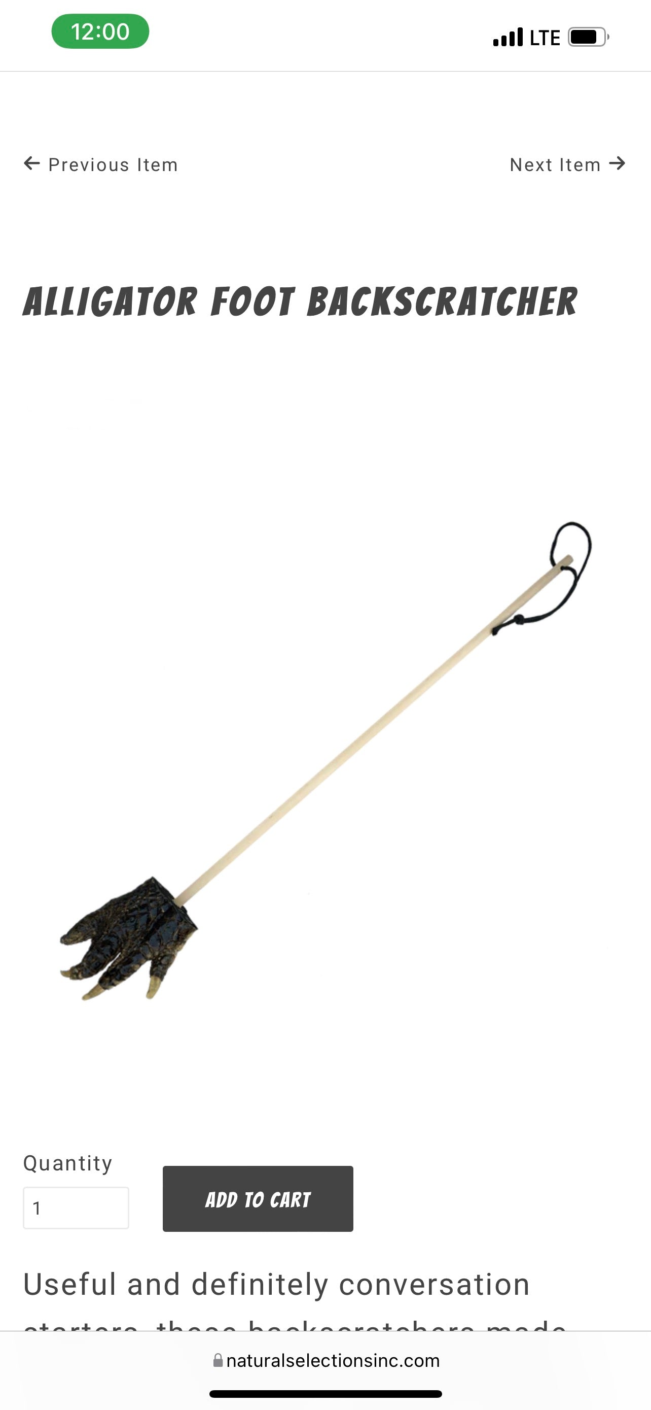 Gator foot back scratcher