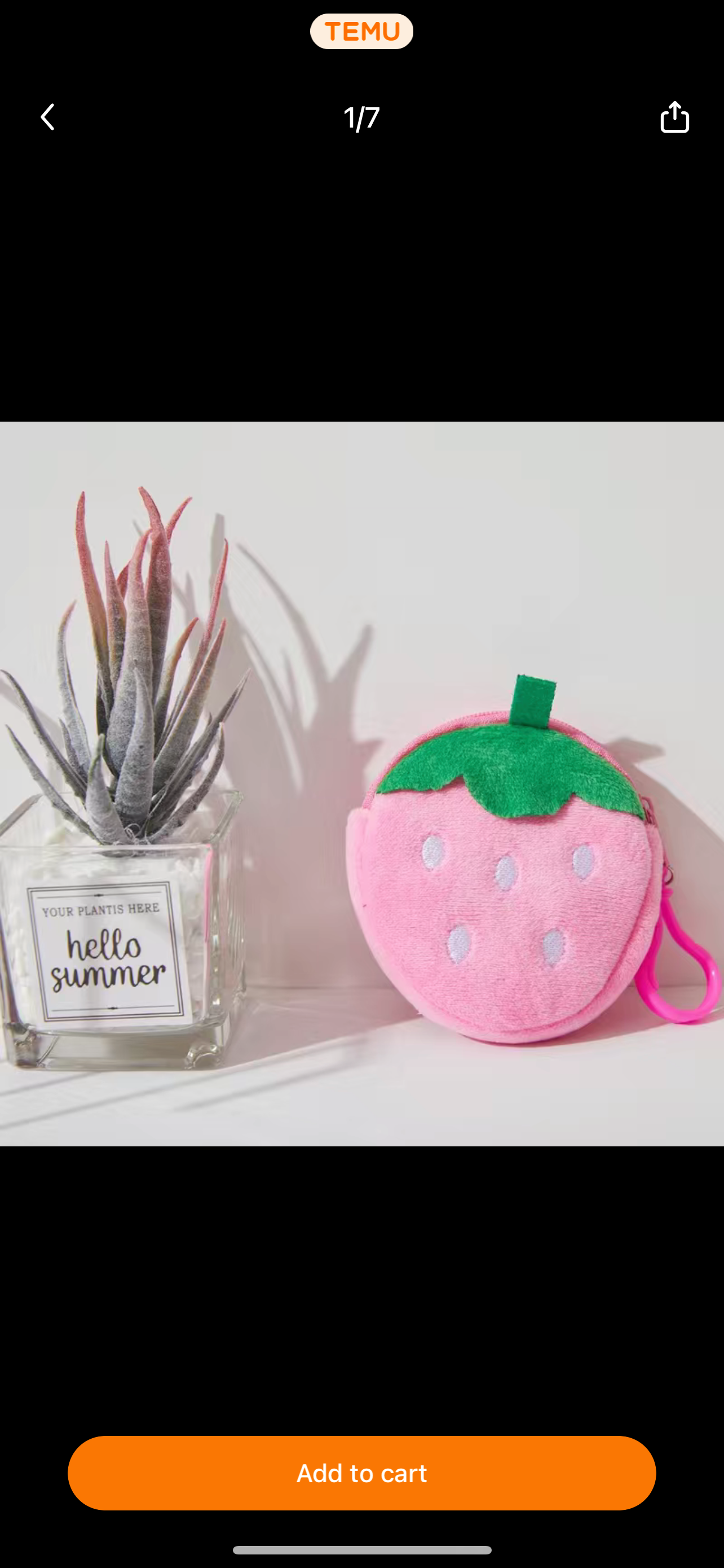 Small strawberry key chain coin purse