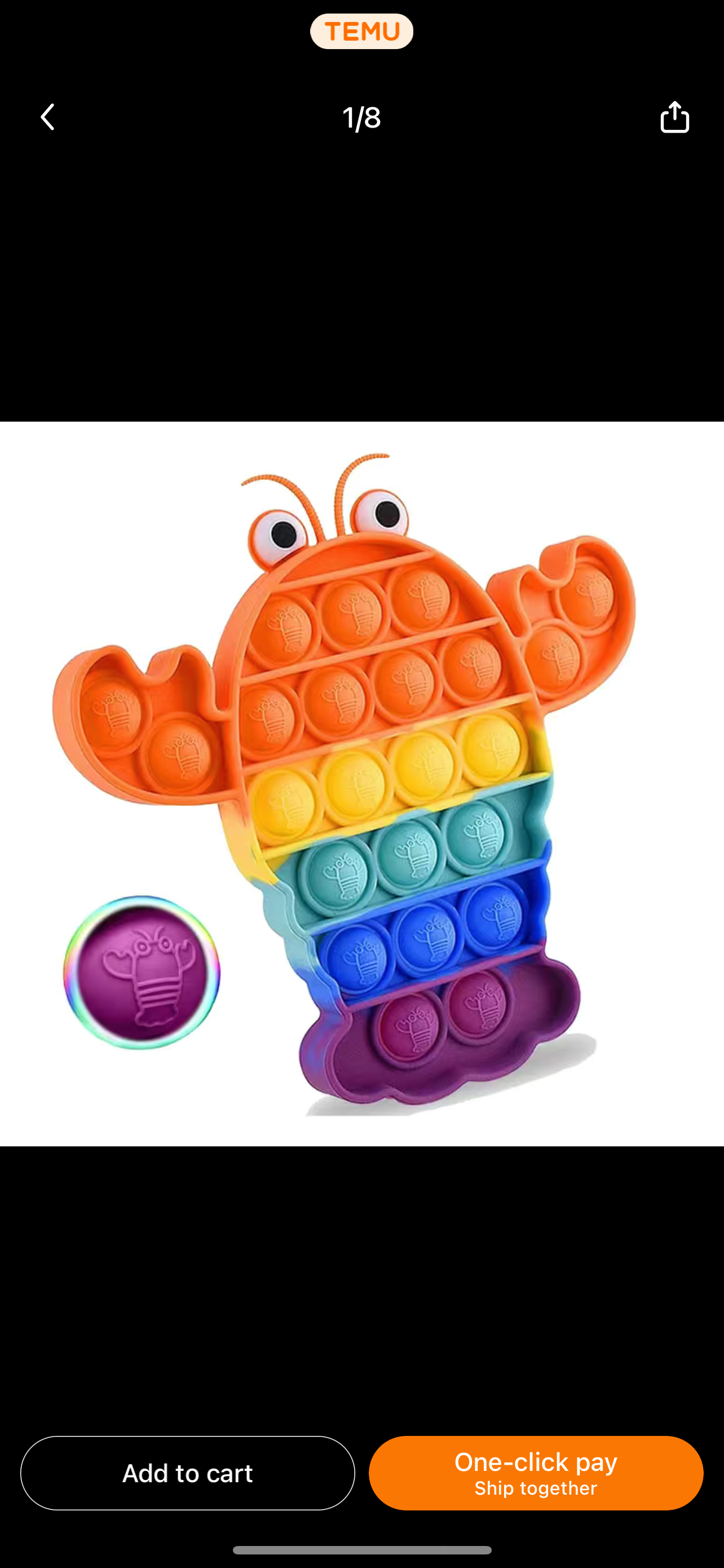 Dino/frog/crawfish pop-it